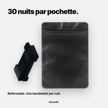 Pochette noire refermable de 30 bandelettes SomnIQ