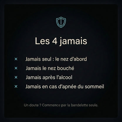 Les 4 jamais — règles de sécurité du tape bouche